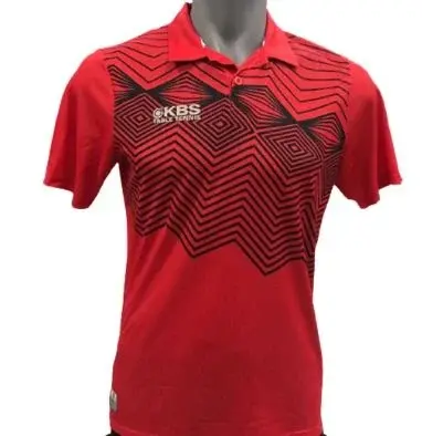 KBS Erkek Polo Yaka Kırmızı Üzeri Siyah Tişört